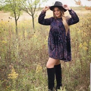 People Mirror Mirror Velvet Mini Dress 
